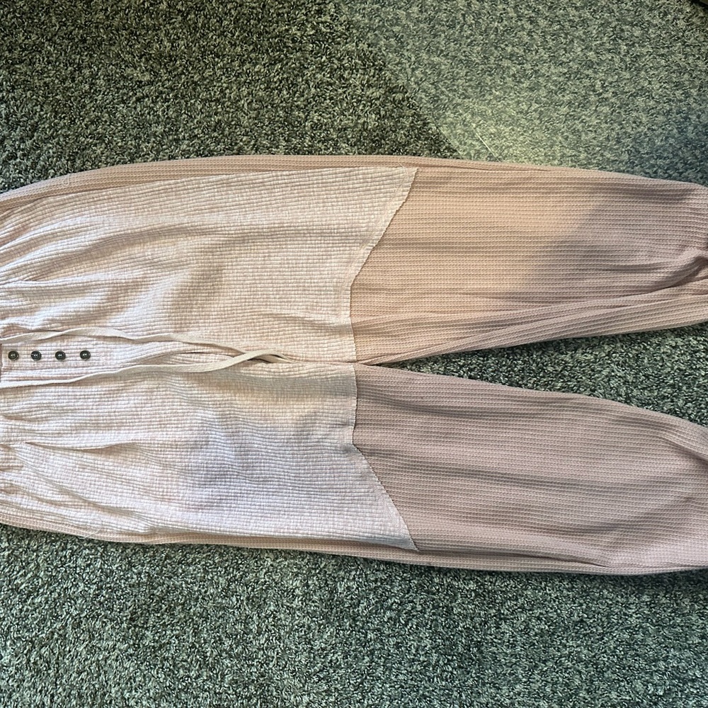 POL Pink and Cream Women's Pants